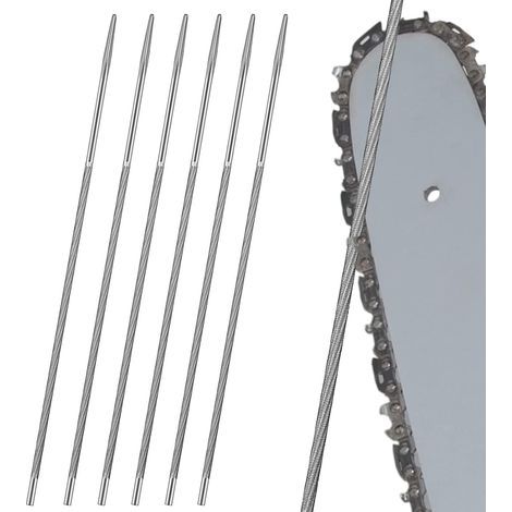 Limas redondas, 6 unidades, limas de afilado de 4,0 mm para motosierra, para afilar los dientes de la motosierra y agrandar las aberturas redondas. (1/5)