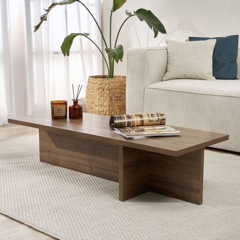 Wohnzimmertisch Marmorito, Rechteckform, Platte aus Edelfurnier, Farbe Braun, 120x45x30h cm Walnussbraun (1/5)