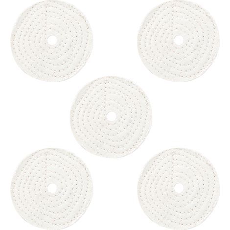 Ortviai Roue de polissage en coton blanc 4 pouces (100 mm) – Lot de 5 pour bijoux, métaux et finition miroir (1/5)