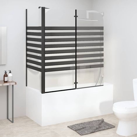 Cabine de douche à rayures Parois de douche - 120x68x130 cm Verre trempé BV120956 - BonneVie (1/5)