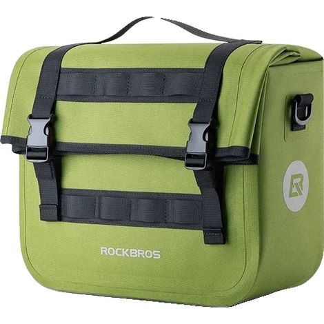 Bolsa portaequipajes para bicicleta, capacidad de 15 litros, diseño impermeable, color verde azulado, 1 unidad. (1/2)