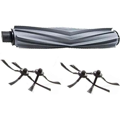 Accessoires BLUELIRR : Brosse principale et brosses latérales pour aspirateurs robots AMIBOT Animal H2O et Animal Comfort H2O (1 brosse principale + 4 brosses latérales)