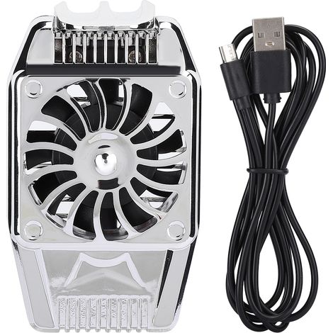 Refroidisseur Externe Pour Téléphone Portable - Ventilateur Centrifuge 9 Pales - Compatible 4 À 6,5 Pouces - Rechargeable - Silencieux (1/5)