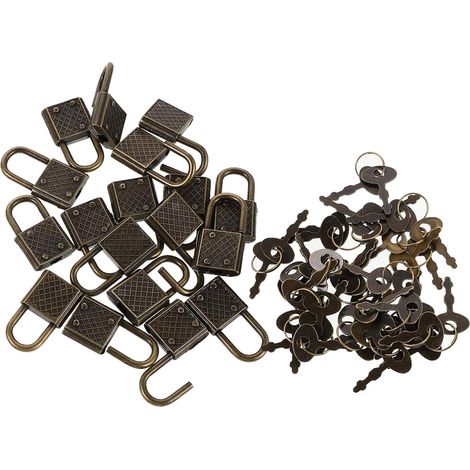 Lot de 20 petits cadenas vintage en alliage de zinc avec clé (1/5)