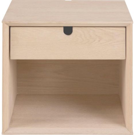 Chevet suspendu cube en bois avec une niche et un tiroir - CENTIOR (1/4)