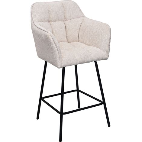 Tabouret de bar Zoé tissu chenille beige Takasit (1/5)