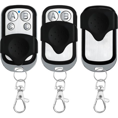 3Pcs Telecommande Universelle Portail, 433,92 MHz Télécommande Garage sans Fil à 4 Boutons, Bip Portail Universelle avec Couvercle Coulissant Porte Clés pour Porte Garage Électrique (1/5)