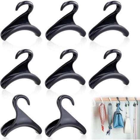 8 Pièces Crochet Sac à Main Penderie,Crochet pour Sac à Main Armoire,Cintres pour Sac à Main de Rangement,Accroche Organiser pour Sac Foulard Chapeaux (Noir)