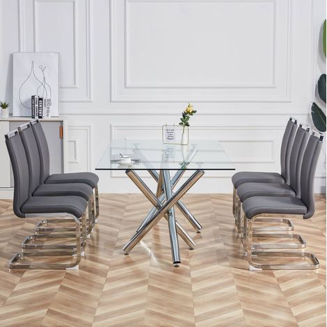Set 4 sedie cantilever imbottite in similpelle OKMYHOME (1/5)