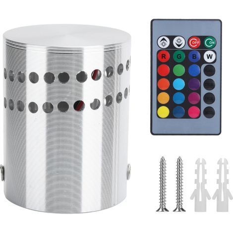 Plafonnier LED spiralé RGB 3W avec télécommande sans fil et intensité variable, applique murale filaire AC85‑265V (1/5)