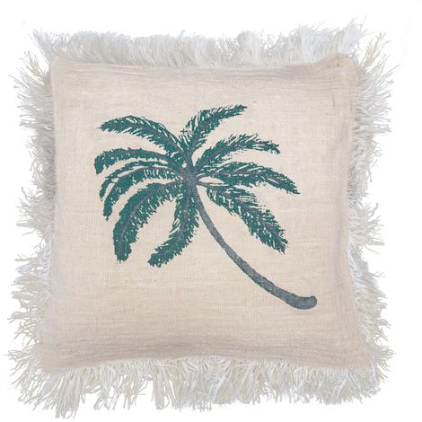 1x Coussin en Lin 60 x 60 Palmier- Vendu par 1 (1/4)