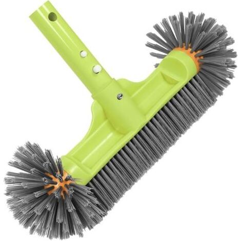 Brosse pour piscine 13", brosse pour piscine hémisphérique avec poils en nylon et coins – Poignée en aluminium , tige télescopique non incluse