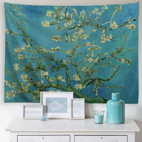 Van Gogh Fleur Tapisserie Peinture À L'huile Floral Tenture Murale Nature Paysage Mur Art Décor À La Maison pour Chambre Salon (1/5)
