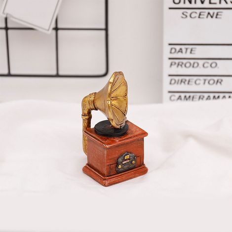 Retro-Mini-Telefon aus Kunstharz im europäischen Stil, Vintage-Kamera, kreative Dekoration für Wohnzimmer, Sideboard, Bar, antiker Grammophon. (1/3)