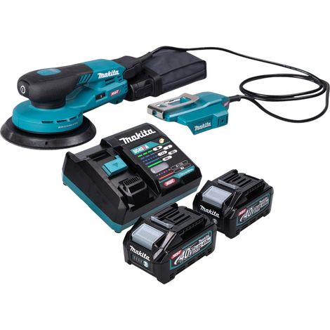 Makita BO 004 CGM201 Ponceuse excentrique sans fil 40 V max. 150 mm 3,0 mm course Brushless + 2x batterie 4,0 Ah + chargeur (1/5)
