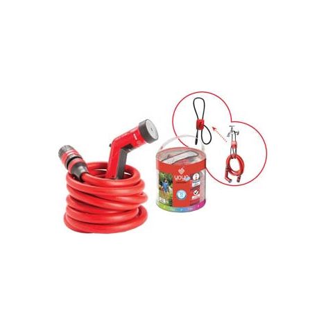 Tuyau extensible "Yoyo Up" avec raccords, lance et support - 12-13/25 m