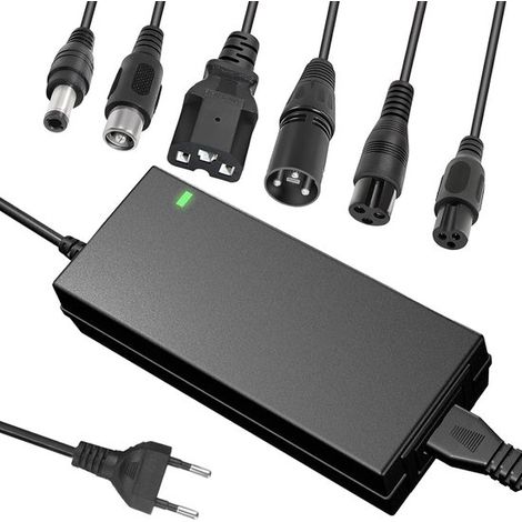 Cargador para bicicleta eléctrica，Cargador para patinete eléctrico，Cargador de 36V/42V 2A con 6 conectores，84W，Cargador de batería (1/5)