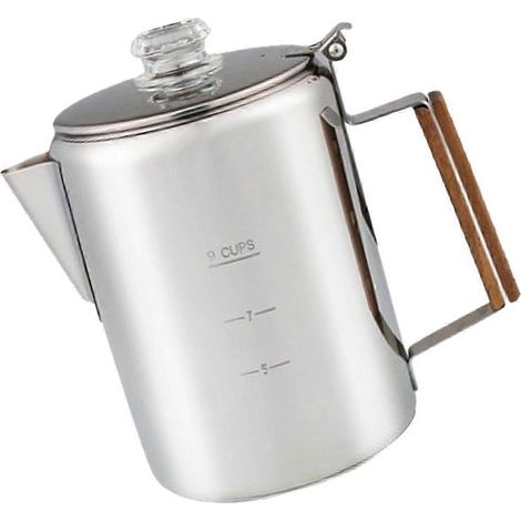 Voici une proposition de titre en français (moins de 190 caractères) :
Cafetière en acier inoxydable 9 tasses, percolateur pour feu de camp, pratique pour camping et randonnée (1/4)