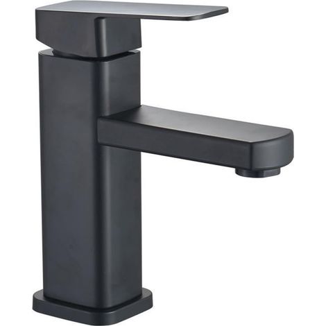 Robinet de cuisine Robinet en acier noir for évier froid simple, offrant une expérience d'eau douce silencieuse for la salle de bain et le lavabo (1/5)