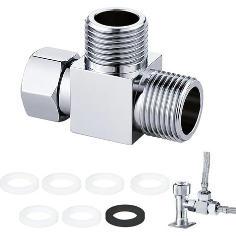 1 Piece 3-Way Tap Adapter, T WC Connector, 20 mm Bypass Valve (1/5)