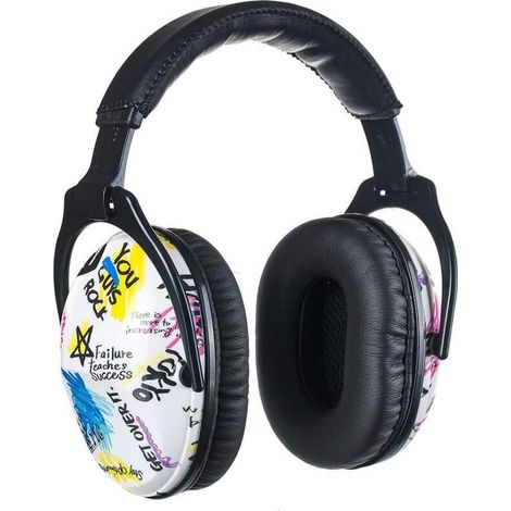 ZOLGINAH Protection Auditive pour Enfants SNR 28 dB -Réduction du Bruit Compact Pliable et Confortable Head Band Coupes D'Oreille avec Mousse Souple(Graffiti) (1/5)