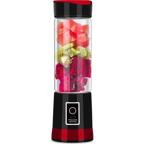 Blender Portable Rechargeable USB 500 ml Noir avec Gobelet en Verre Supplémentaire pour Fruits et Smoothies (1/5)