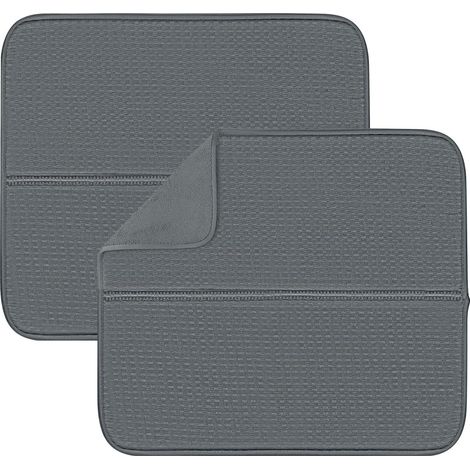 Lot de 2 Tapis de séchage, Microfibre, Séchage rapide, Absorbant, Lavable en machine, Pour cuisine et animaux, 15,7 x 45 cm (1/5)