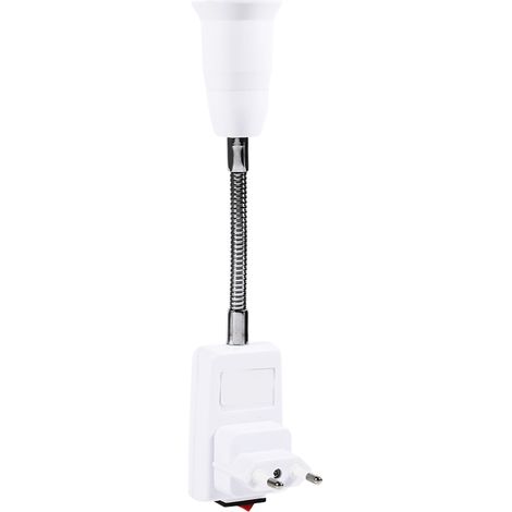 Adaptateur de douille E27 pour ampoule LED avec interrupteur marche/arrêt, socle flexible, prise UE, convertisseur de lampe.