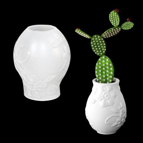 Moule en silicone vase irrégulier pour résine époxy, moule de coulée de pot de fleurs DIY 9.3cm