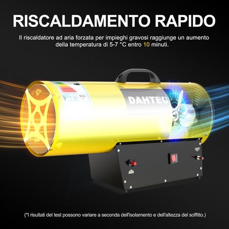 Riscaldatore Mobile a Gas 50 kW - Cannone Termico - Termoventilatore a Gas - Riscaldamento Radiante - Accensione Piezoelettrica - per Cantieri, Officina, Serra [Classe di efficienza energetica A] (1/5)
