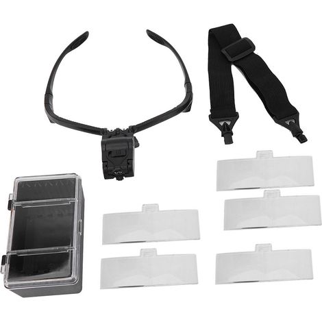 Loupe frontale de type lunettes avec lampe LED à 5 lentilles pour extensions de cils (1/5)