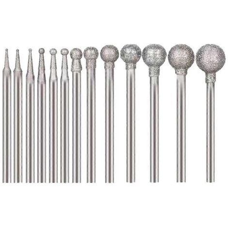 13 sphärische Diamantfräser mit 3/32-Zoll-Spannfutter für Rotationswerkzeuge (1/5)