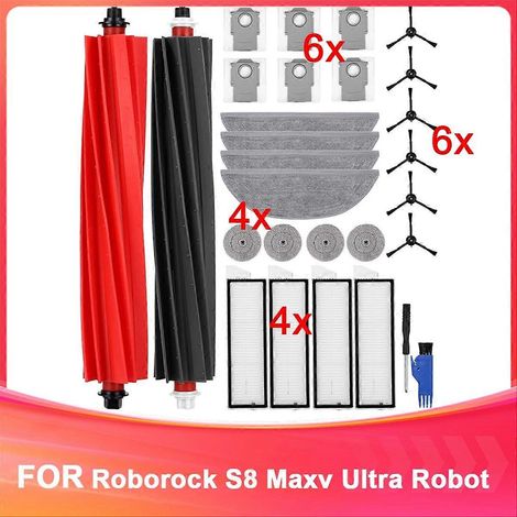 Accessoires pour S8 Maxv Ultra aspirateur robot nettoyeur, Main brosses, lingettes, Side Wipers, filtres (1/5)