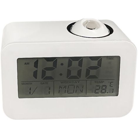 Proyección controlada por voz • Alarma de voz con display LED • Función snooze • Proyectador de fecha (1/5)