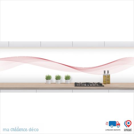 Crédence : Courbes 3 - Couleur Rosé - Alu composite - 120 - 60 (1/3)