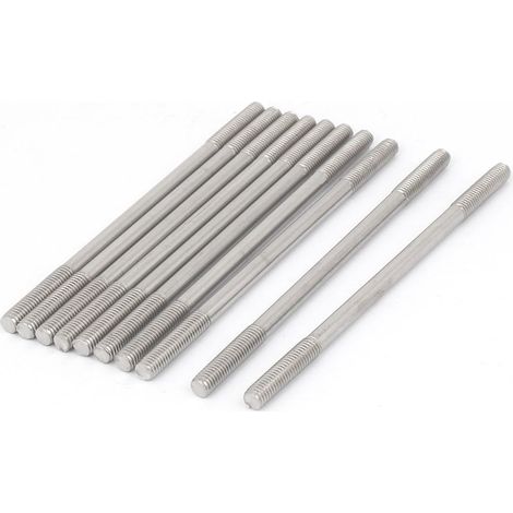304 Inox Acier Double Extrémité Fileté Goujon Vis Boulon M5 x 100mm (1/3)
