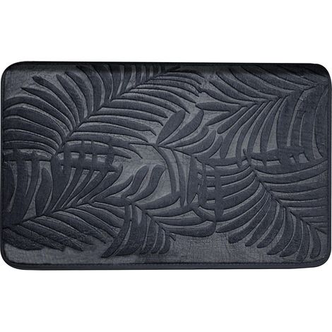 Tapis d'entrée imperméable pour intérieur et extérieur, ultra doux, résistant, absorbant l'humidité, antidérapant, facile à nettoyer, 40 x 60 cm, gris foncé (1/5)