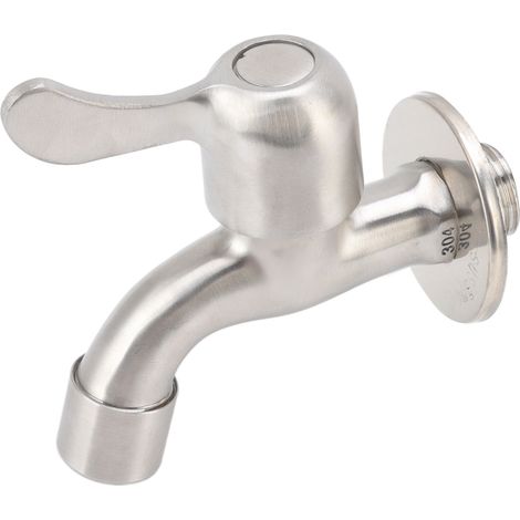 Badewannenarmatur für Waschmaschine, wandmontierte Edelstahlarmatur mit einem Kaltwasserhahn mit Strahlregler und Absperrventil. (1/5)
