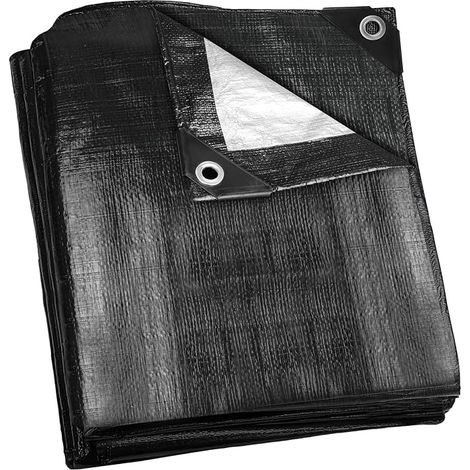 Tarpaulin Waterproof with Eyelets 140 g/m² Polyethylene Fabric Truck Cover Weatherproof Dustproof UV Resistant Tear Resistant for Garden Furniture Car Boat Roof (1/5)