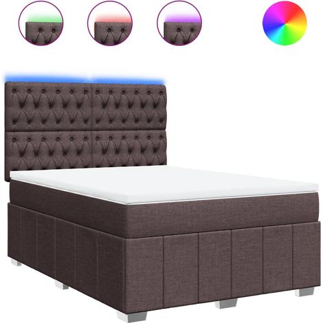 Maison Exclusive - Sommier à lattes de lit avec matelas Marron foncé 160x200 cm (1/5)