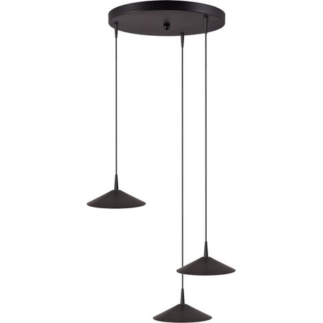 Lampe pendante à 3 lampes Ceppo Noir Ø rond 18cm - 2152-05-81-35-3-18 (1/3)