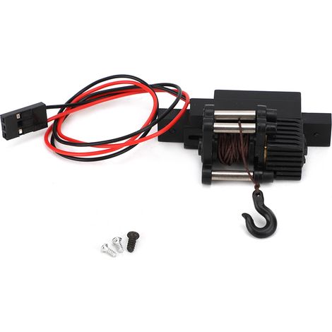 Pièces et accessoires de treuil automatique en plastique et métal pour voiture RC 1/16 WPL C34, C34K, C34KM - Noir (1/5)