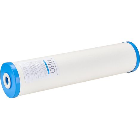 Cartouche filtrante anti-tartre polyphosphate 11x51cm 4,5"x20" pour système de filtration d'eau maison, réduit chlore, goût, odeurs et corrosion (1/5)