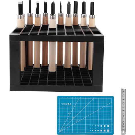 1 jeu d'outils de sculpture sur bois en acier au manganèse, support pour outil à main professionnel pour le travail du bois C1 (1/5)