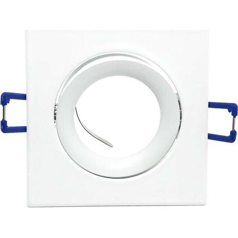 Porta Faretto A Incasso Supporto Quadrato Portafaretto Gu10 P20 Bianco (1/2)
