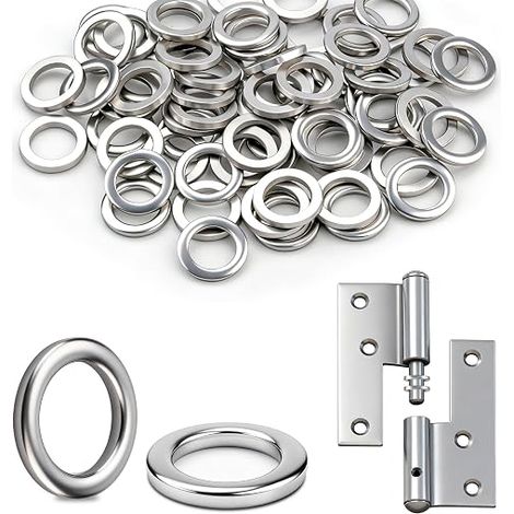 Washers for Door Hinge Diameter 8 x 12 x 1.5 mm Flat Washers Stainless Steel 304 Metal Washer for Bedroom Door and Interior and Exterior Door Hinges Cupboard (1/5)