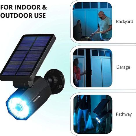 – Projecteur solaire LED étanche avec détecteur de mouvement 25 pieds – ABS durable – Lumière blanche – IP65 – Éclairage extérieur de cour (1/4)