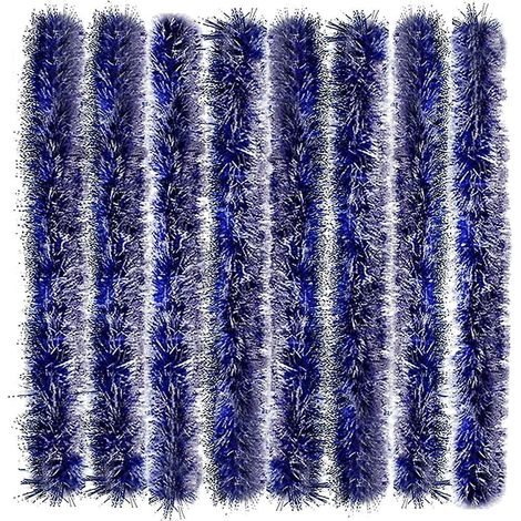 7pcs 2,3m Nol Guirlandes Tinsel,guirlandes Tinsel Mtallique,guirlandes De Noel Rouge,nol Dcoration Scintillantes,nol Guirlande De Sapin (blue)
