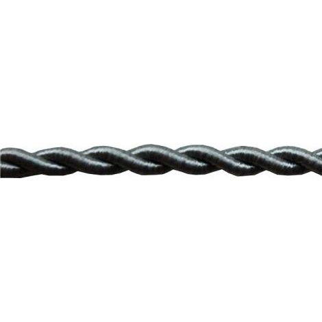 Cavo elettrico in tessuto intrecciato 2x0,75mm rotolo di seta grigio scuro 25m EDM 11952