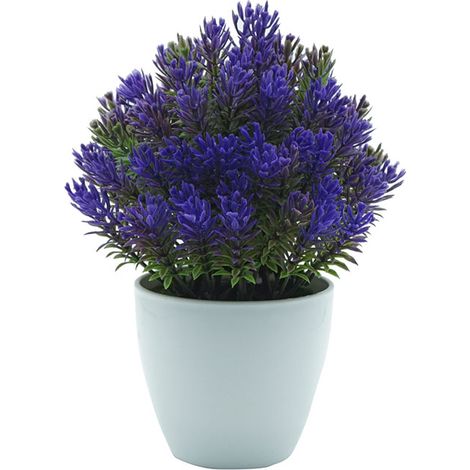Bonsai Artificiel Pin Petit Pot Décoration Intérieur Extérieur Violet 1 Pièce (1/5)
